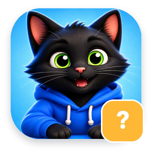 The blue-hoodie Maths Paw cat thinking.